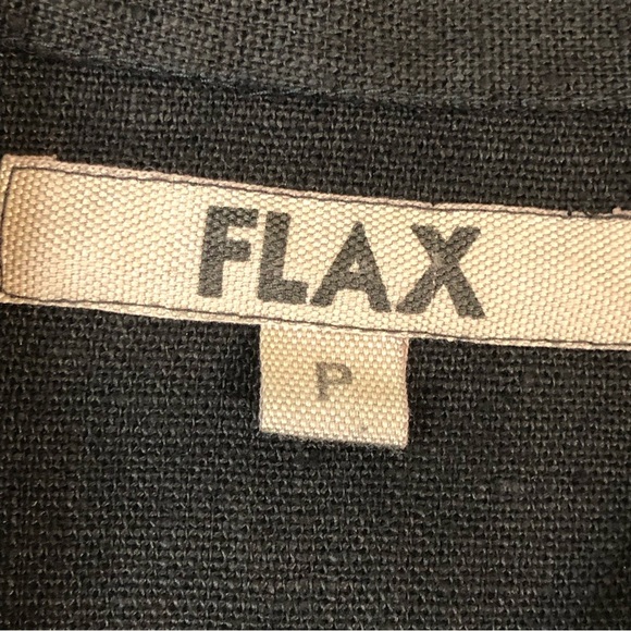 FLAX 100% Linen Black Blazer Button Jacket Size P (4/6) - Picture 8 of 11